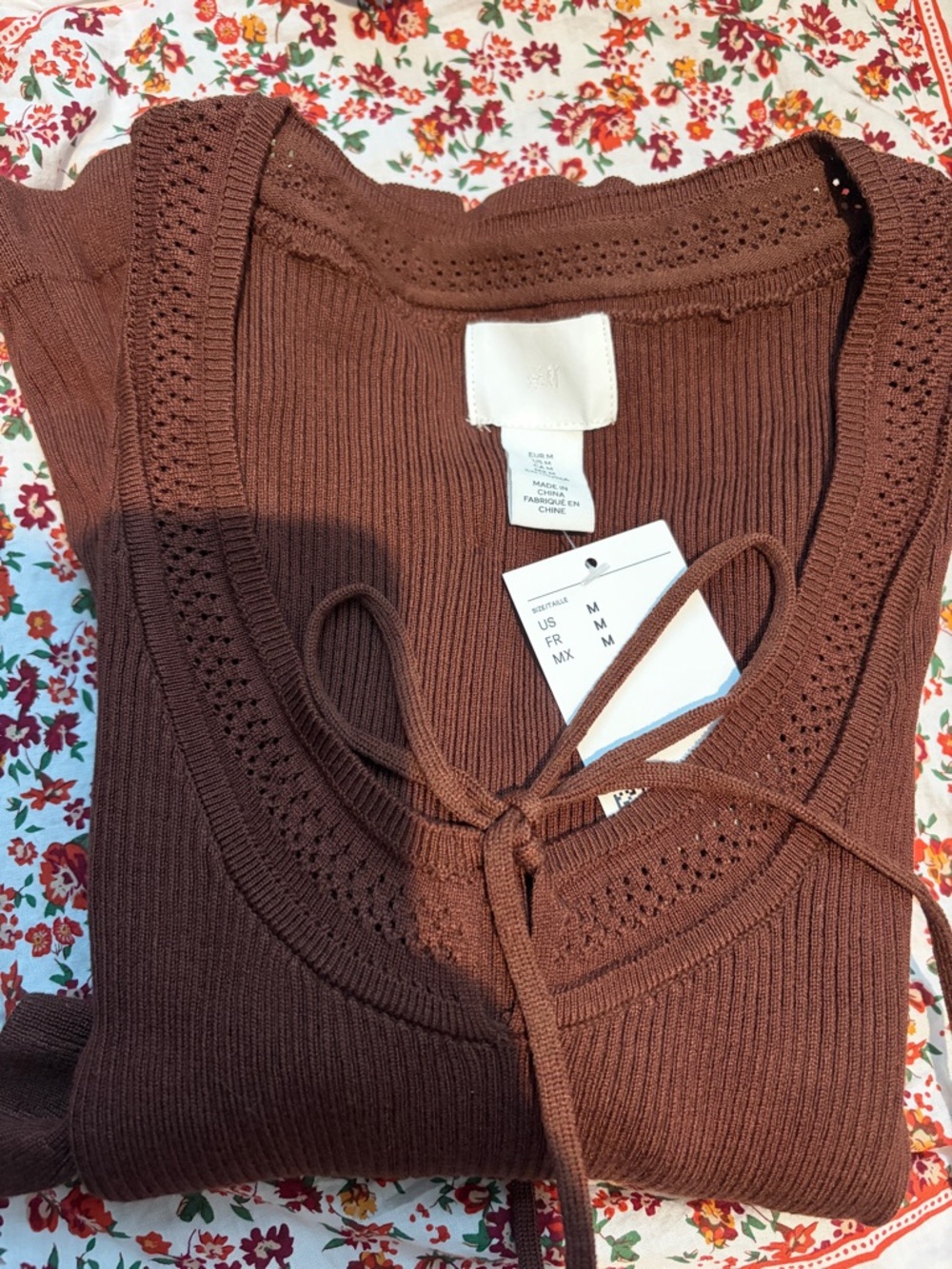 H&M Brown Ribbed Knit Top - Picture 2 of 2